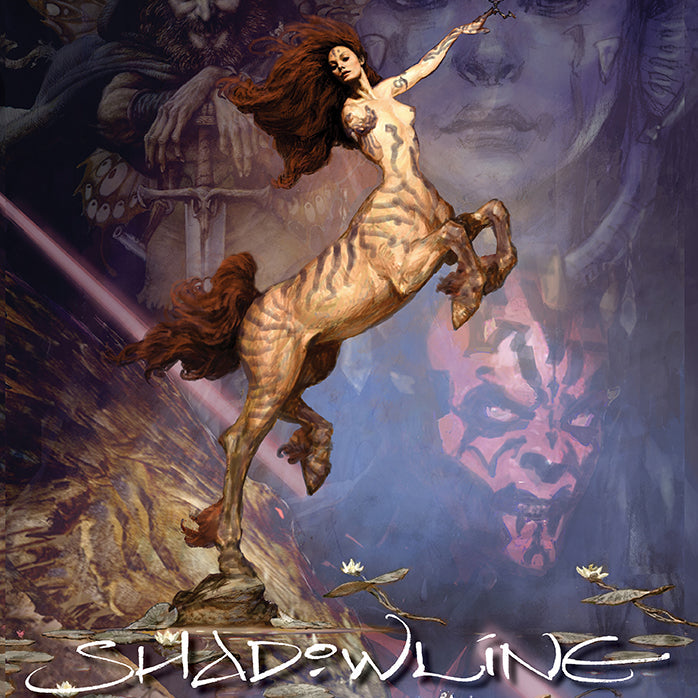 Hardcover edition of Shadowline book with protective jacket by Insight Editions, featuring dark cover art and detailed design.