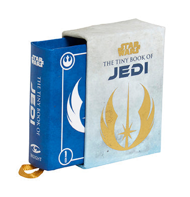 Hardcover edition of "Star Wars: The Tiny Book of Jedi" with protective jacket, featuring iconic Jedi characters and artwork.