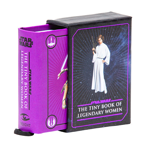 Hardcover edition of Star Wars: The Tiny Book of Legendary Women with a protective jacket, featuring a colorful cover design.