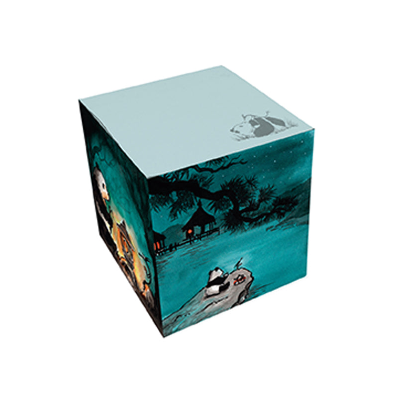 Big Panda and Tiny Dragon sticky note memo cube by Insight Editions, featuring colorful panda and dragon illustrations for home organization.