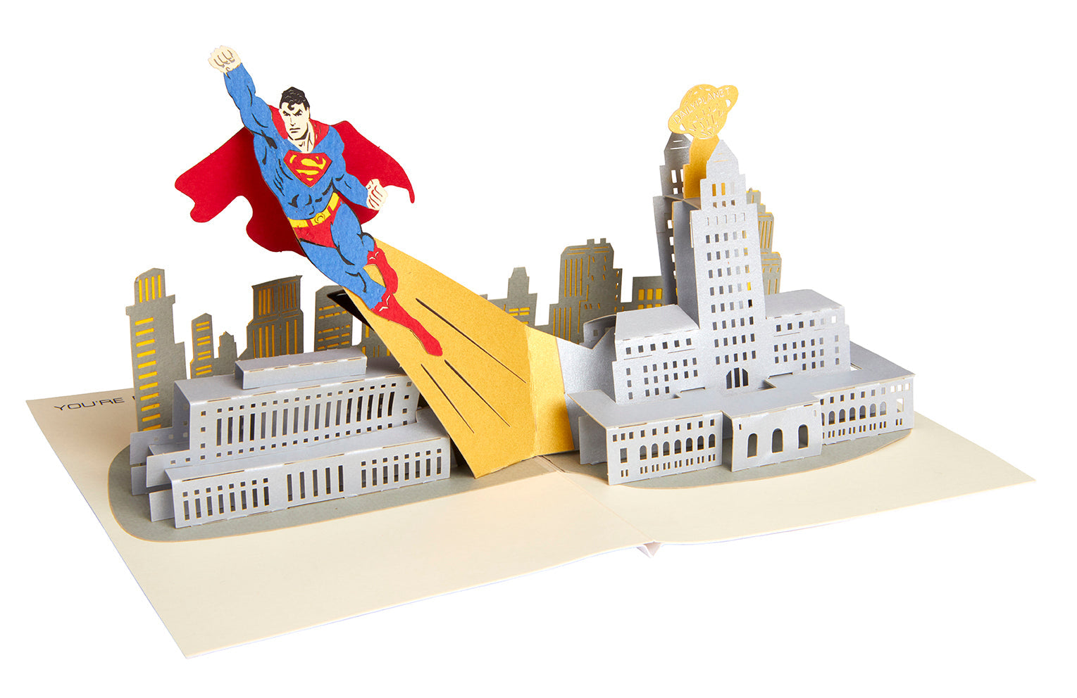 DC Comics Superman signature pop-up card, a detailed home decor item featuring Superman from Insight Editions.