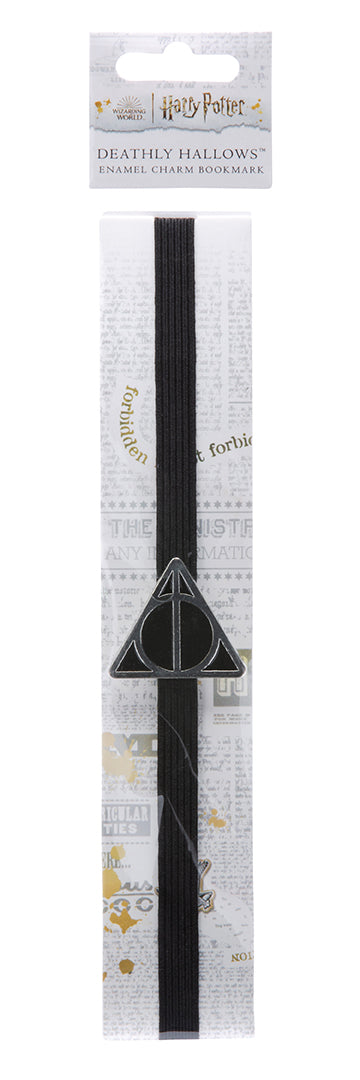 Harry Potter Deathly Hallows enamel charm bookmark from Insight Editions, featuring a detailed magical symbol design.
