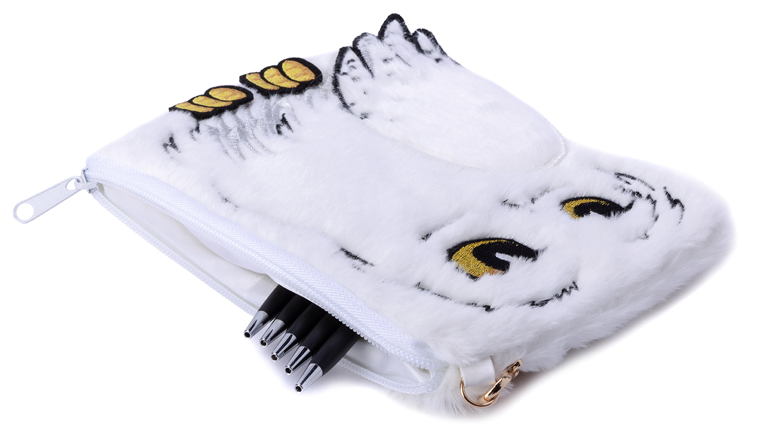 Harry Potter Hedwig plush accessory pouch from Insight Editions, soft plush material with detailed Hedwig owl design.