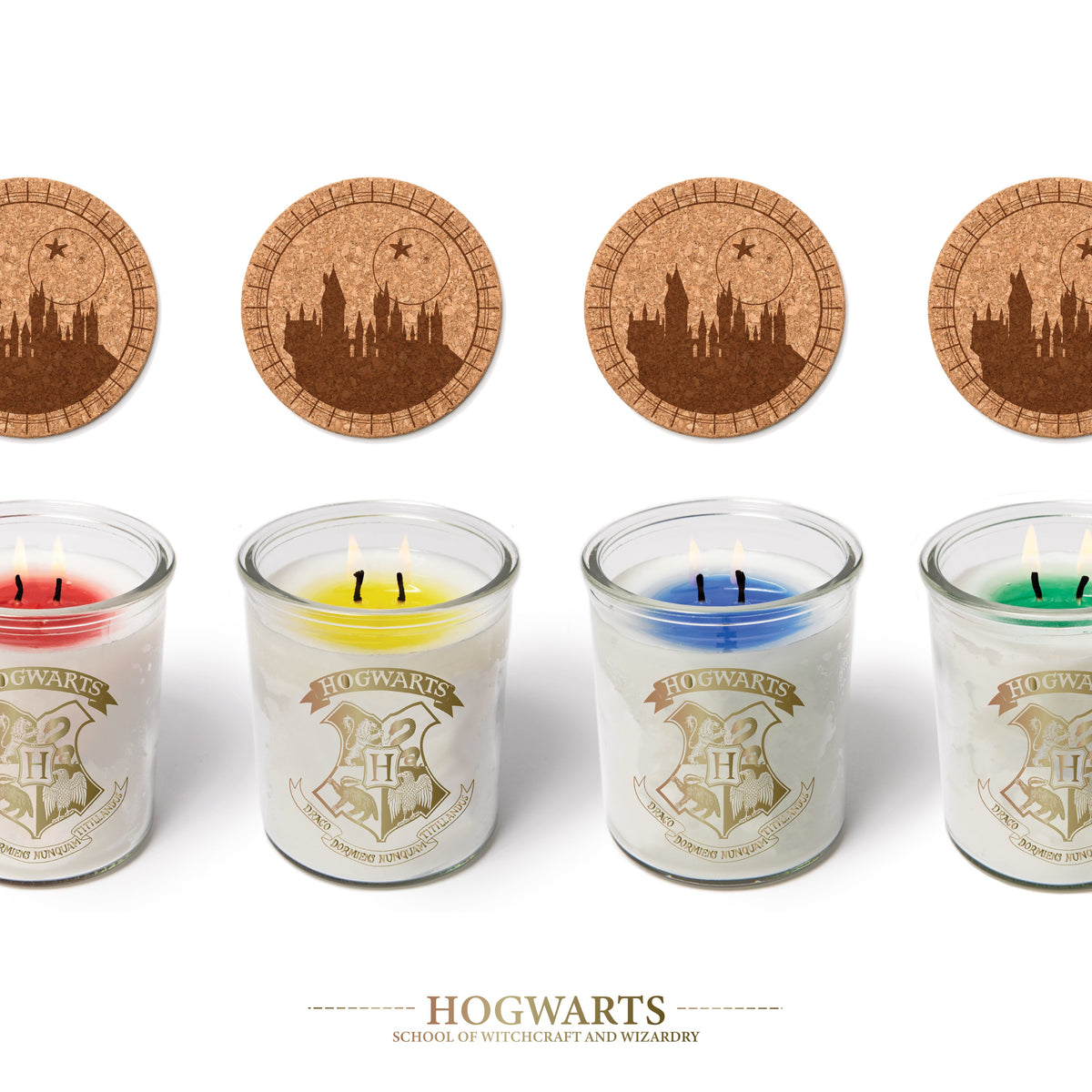 Harry Potter Hogwarts Candle by Insight Editions, a color-changing magical candle for home decor, featuring Hogwarts imagery.