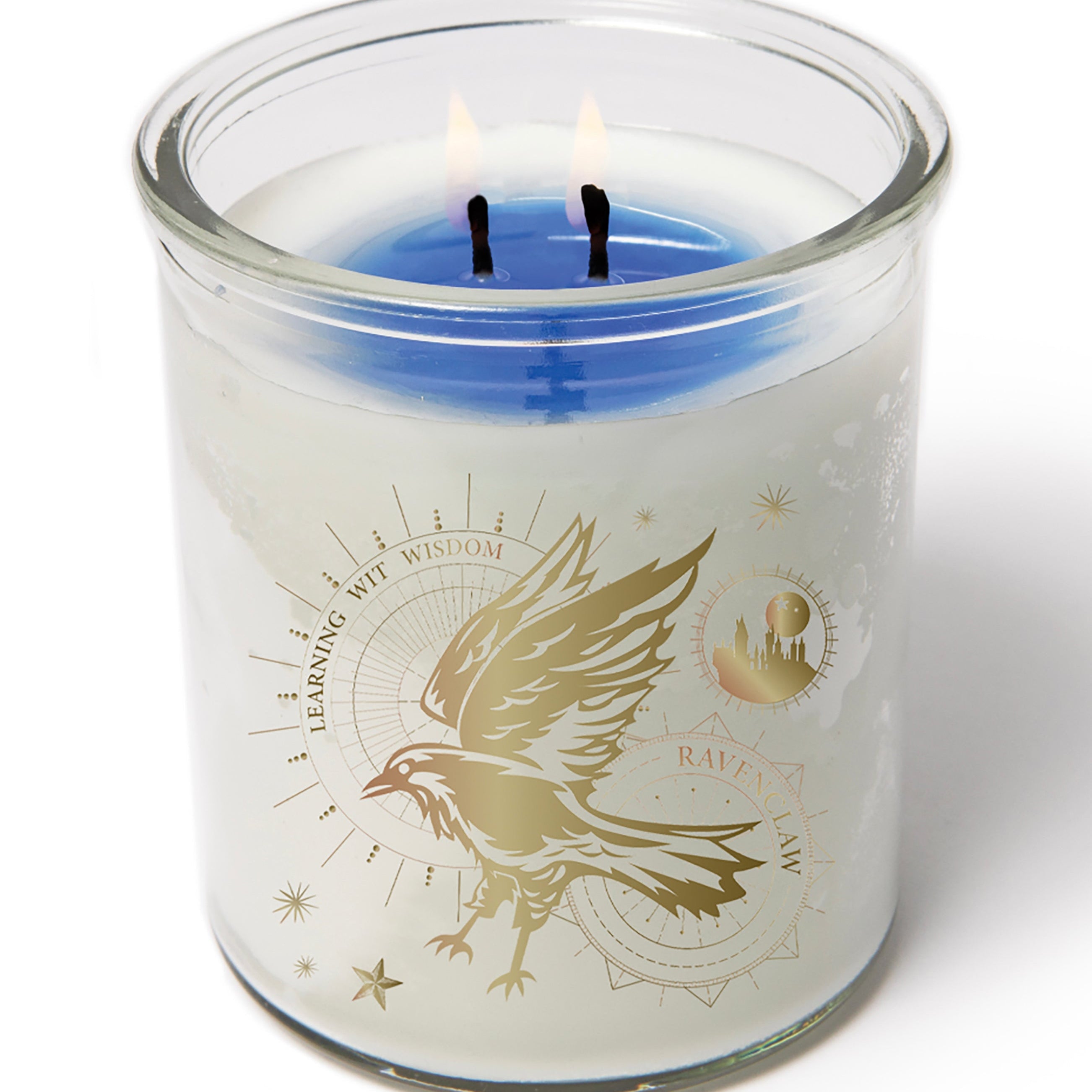 Color-changing Ravenclaw candle from Harry Potter by Insight Editions, featuring a magical design on a home décor candle.