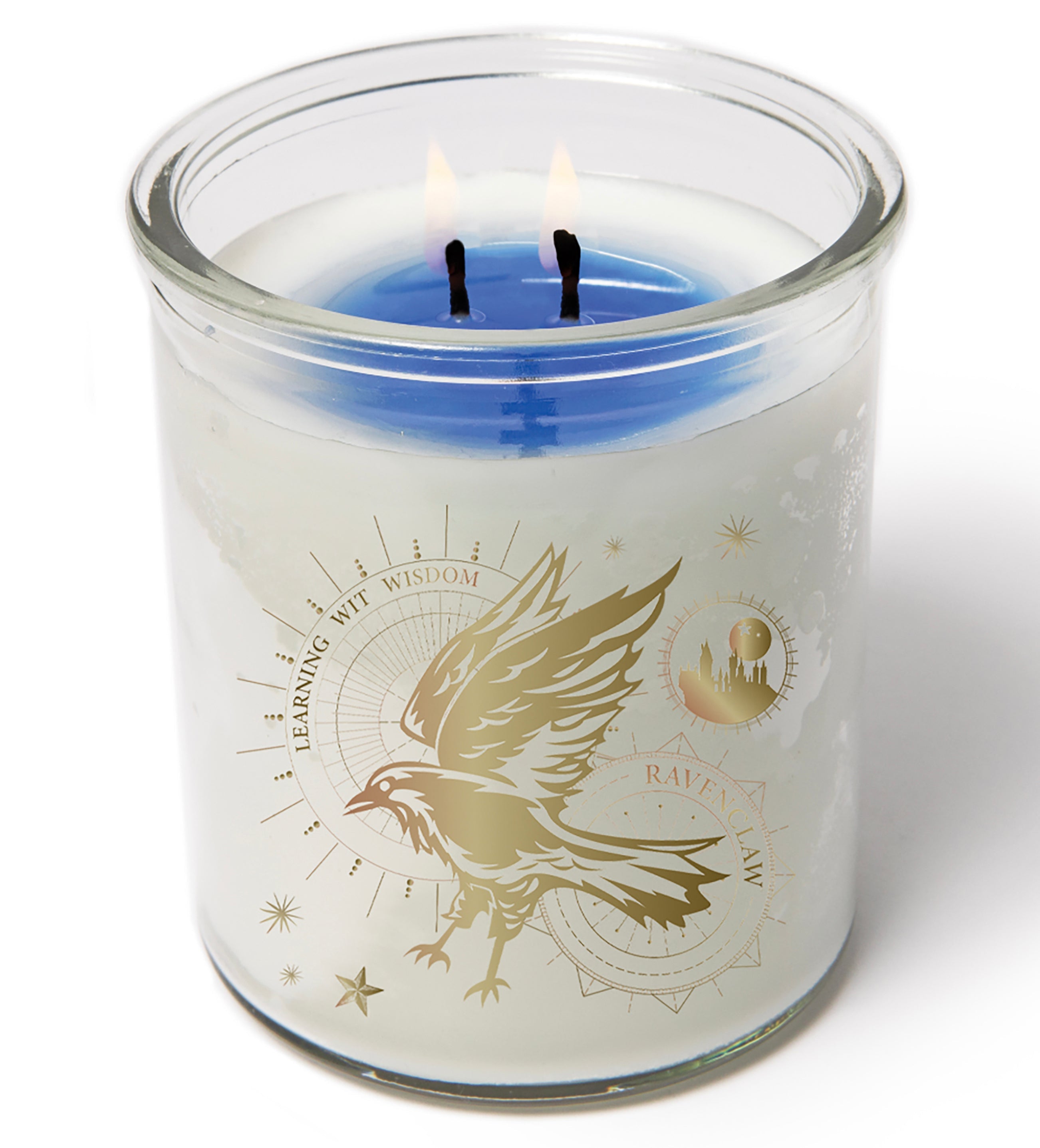 Color-changing Ravenclaw candle from Harry Potter by Insight Editions, featuring a magical design on a home décor candle.