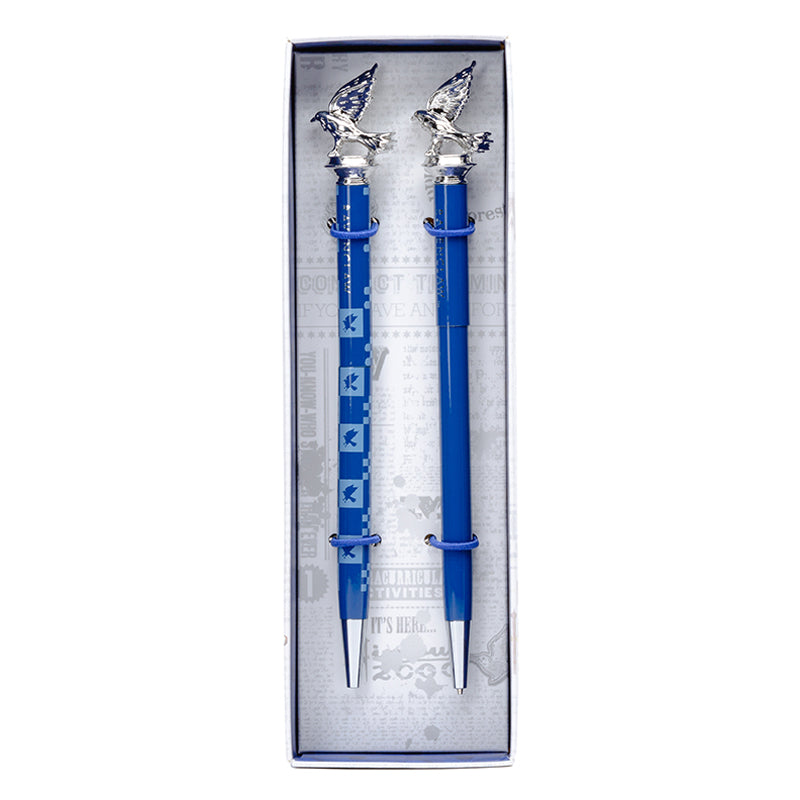 Harry Potter Ravenclaw pen and pencil set by Insight Editions, featuring blue and silver wizarding house-themed stationery.