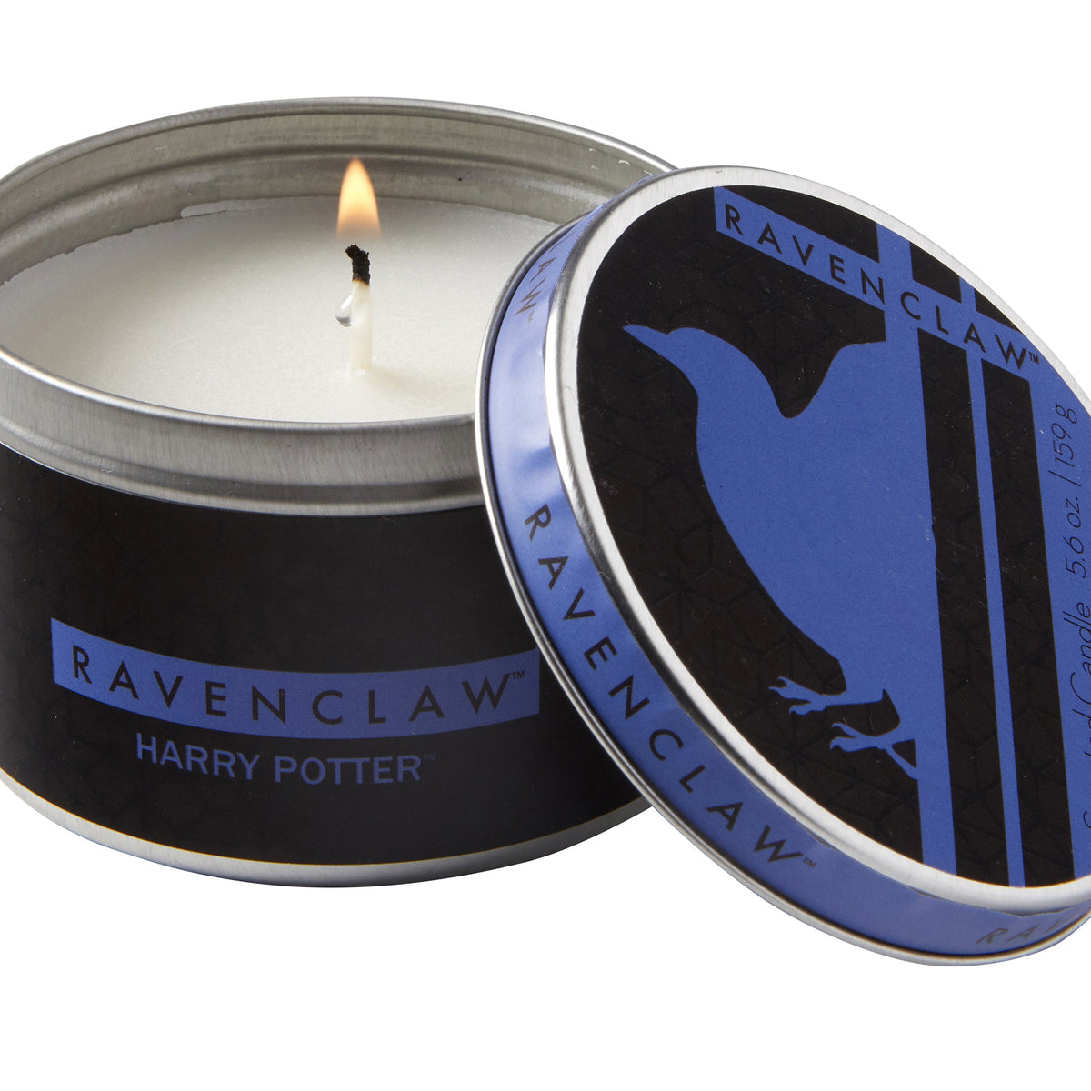 Ravenclaw scented candle from Harry Potter by Insight Editions, 5.6 oz, with blue packaging and Ravenclaw crest design.