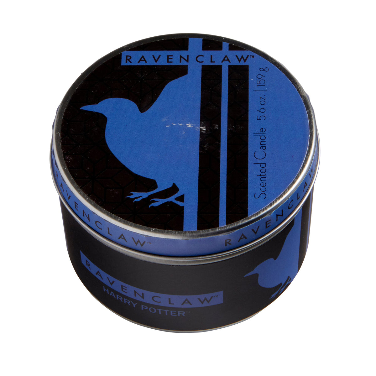 Ravenclaw scented candle from Harry Potter by Insight Editions, 5.6 oz., with a blue and silver Ravenclaw design.