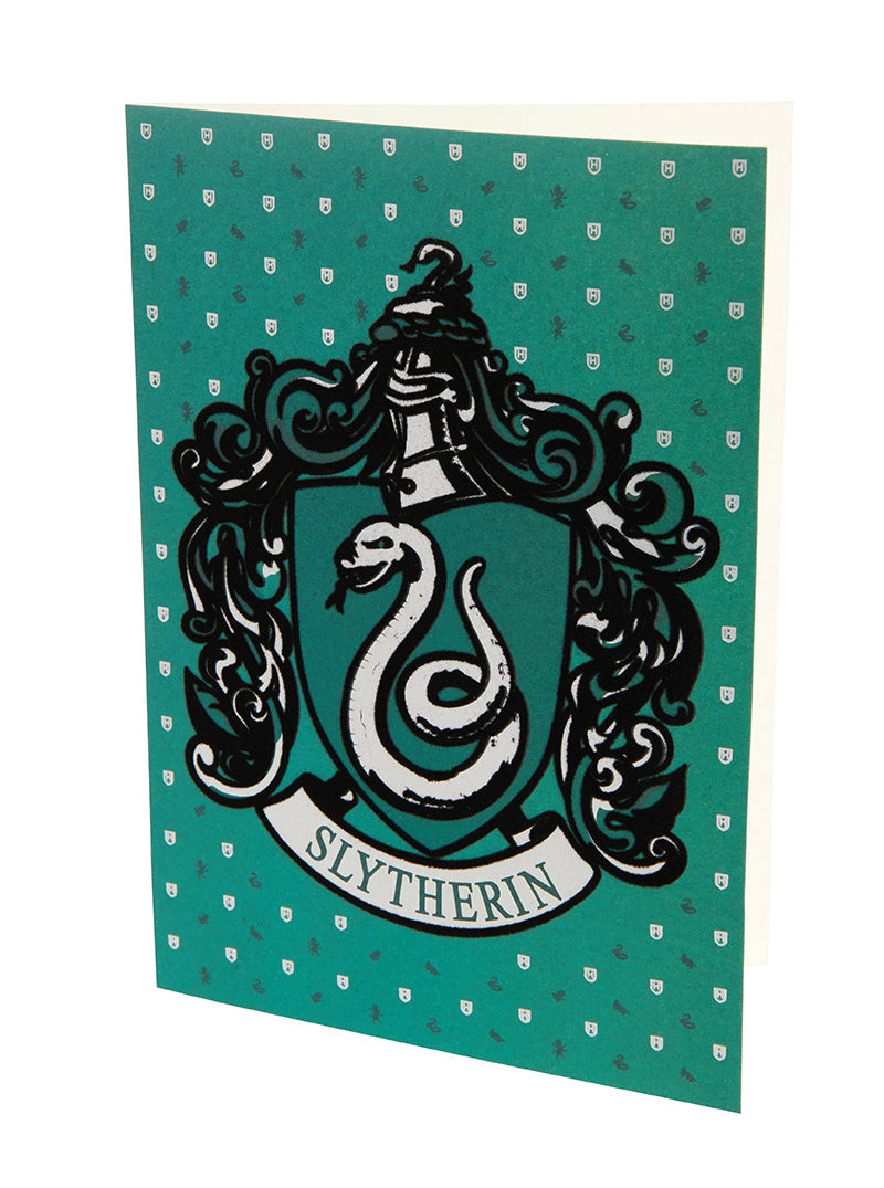 Harry Potter Slytherin embellished card from Insight Editions, featuring house emblem and decorative design on high-quality home goods.