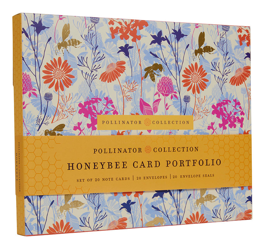 Insight Editions Honeybee Card Portfolio Set with 20 decorative cards, perfect for home or gift use.