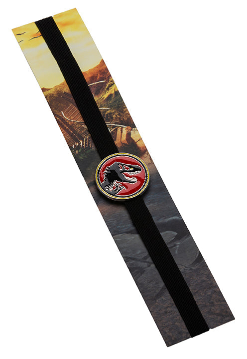 Jurassic World enamel charm bookmark featuring dinosaur designs, ideal for book lovers and fans of the iconic franchise.
