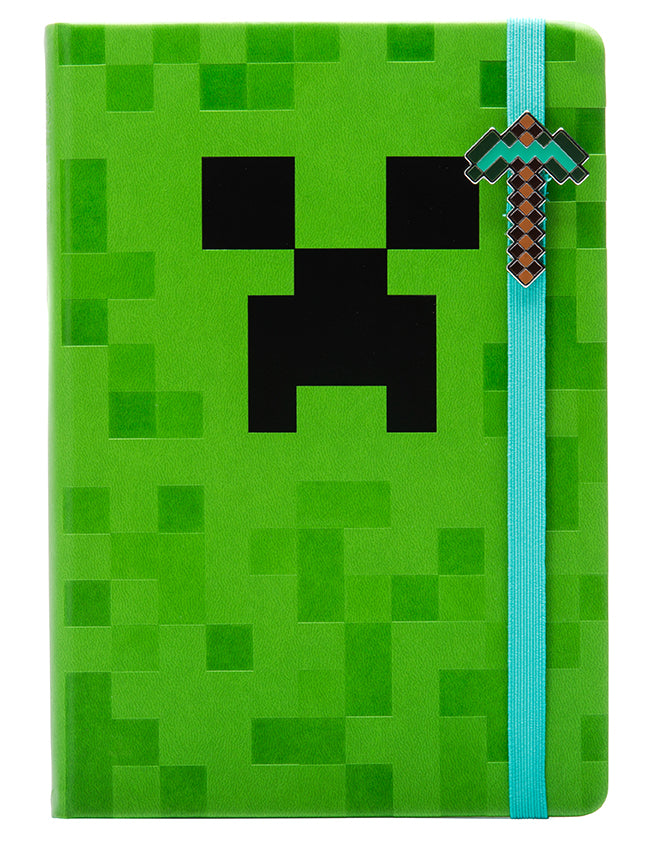 Minecraft diamond pickaxe enamel charm bookmark, Insight Editions home goods accessory with colorful design and detailed craftsmanship.