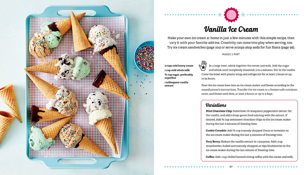 American Girl Let's Celebrate Cookbook Collection kit by Insight Editions, featuring colorful recipe pages and cooking tools.