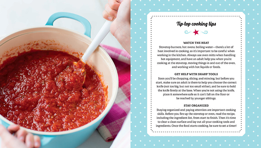American Girl My First Cookbook Collection kit by Insight Editions, featuring colorful cooking utensils and recipe cards for kids.