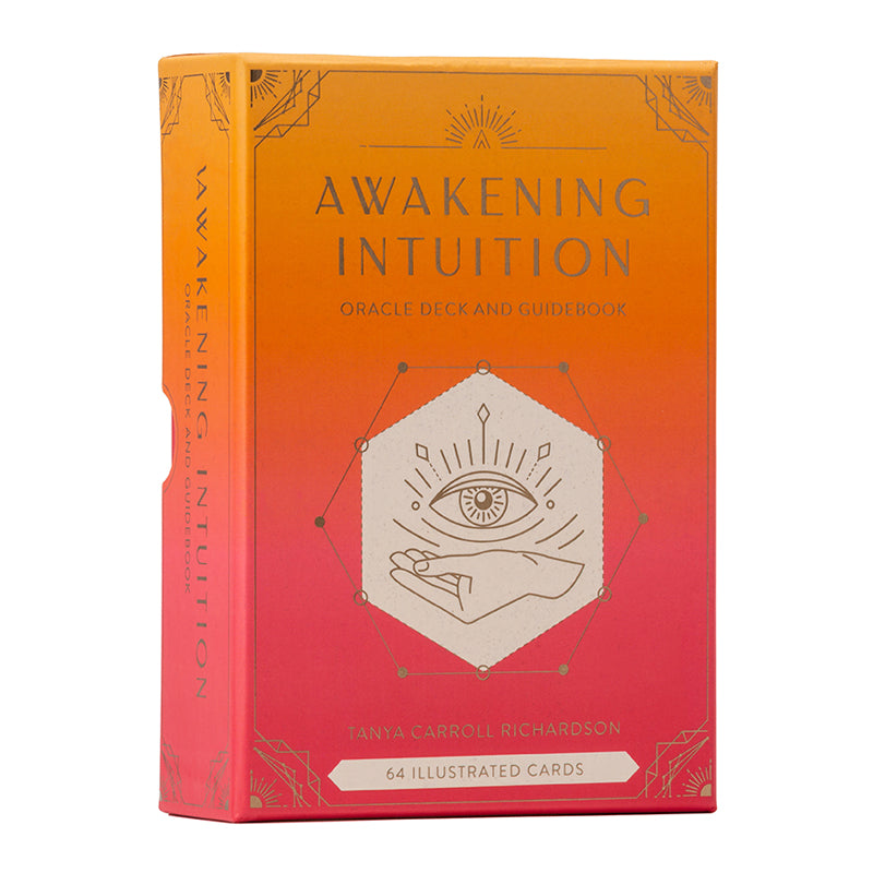 Insight Editions Awakening Intuition kit includes cards and guidebook for developing intuitive skills, displayed with colorful packaging.