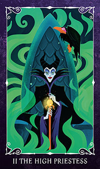 Disney Villains Tarot Deck and Guidebook kit by Insight Editions, featuring illustrated cards and a detailed instruction guide.