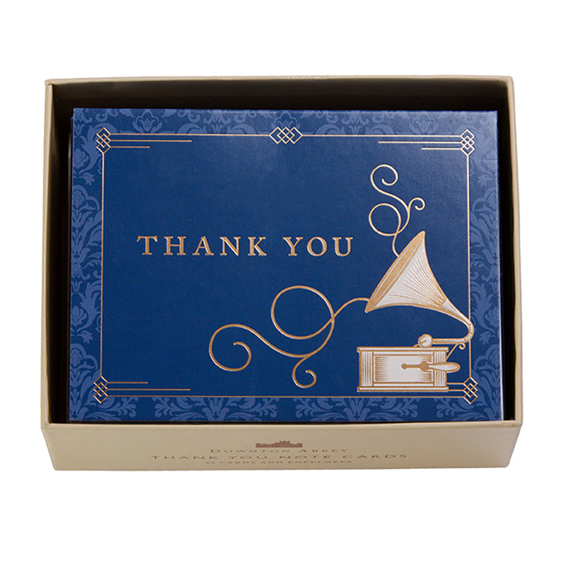 Set of 30 Downton Abbey themed thank you boxed cards by Insight Editions, featuring elegant vintage-inspired designs.