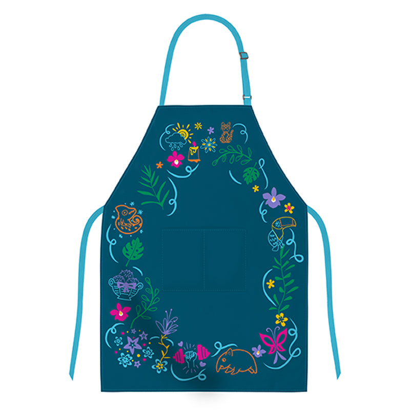 Encanto official cookbook and apron gift set by Insight Editions, featuring colorful packaging and themed kitchen accessories.