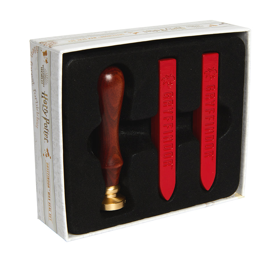 Harry Potter Gryffindor wax seal set kit with Gryffindor crest wax seals and stamp for crafting and stationery.
