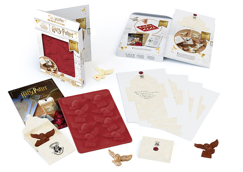 Harry Potter Make Your Own Chocolate Owls kit by Insight Editions, includes chocolate and tools to craft owl-shaped chocolates.