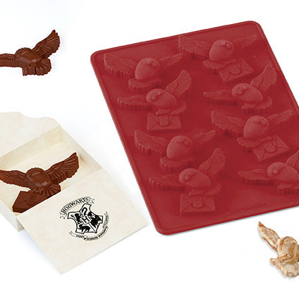 Harry Potter Make Your Own Chocolate Owls kit by Insight Editions with chocolate owl molds and ingredients for crafting edible owls.