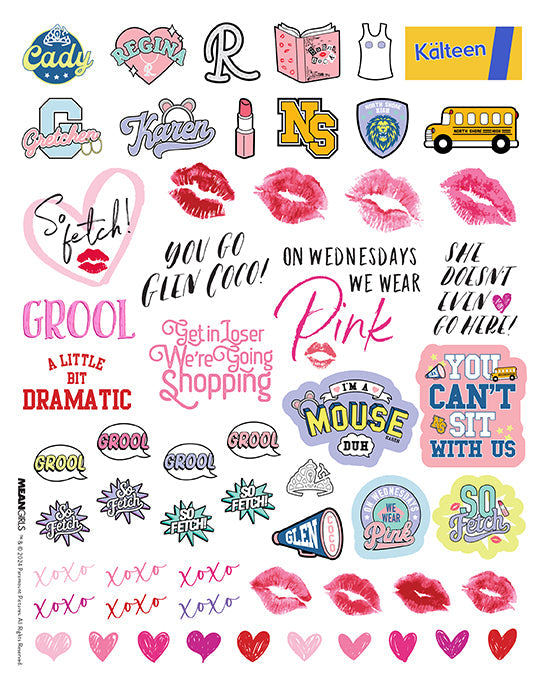 Mean Girls Burn Book scrapbook set kit by Insight Editions with themed pages and accessories for creative crafting and storytelling.