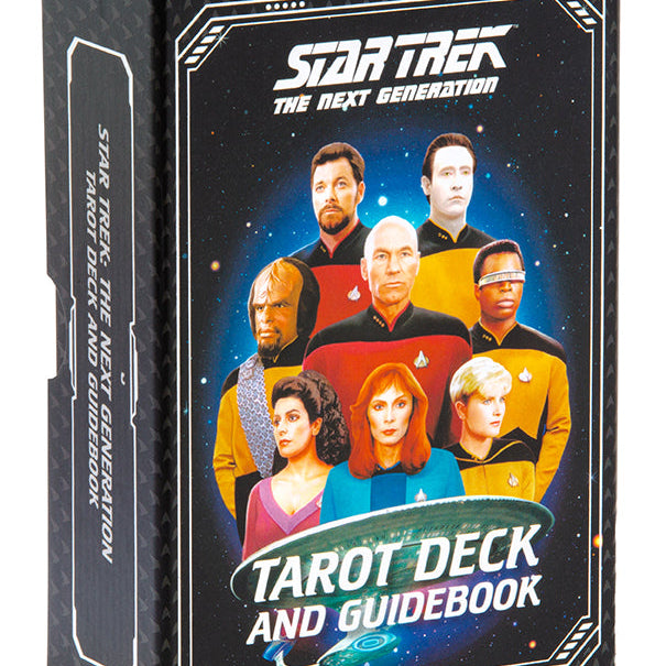 Star Trek: The Next Generation Tarot Deck and Guidebook kit by Insight Editions, featuring themed cards and instructional guide.