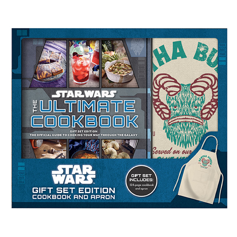 Star Wars gift set kit featuring a themed cookbook and apron from Insight Editions, with iconic Star Wars design elements.