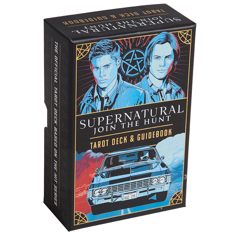 Supernatural Tarot Deck and Guidebook kit by Insight Editions featuring illustrated tarot cards and a detailed guidebook.