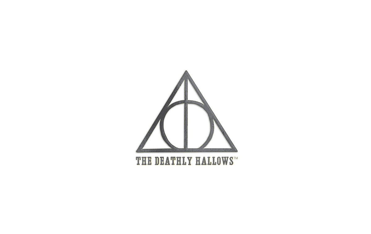 Set of 10 Harry Potter Deathly Hallows foil note cards by Insight Editions, perfect for stationery or gifting.