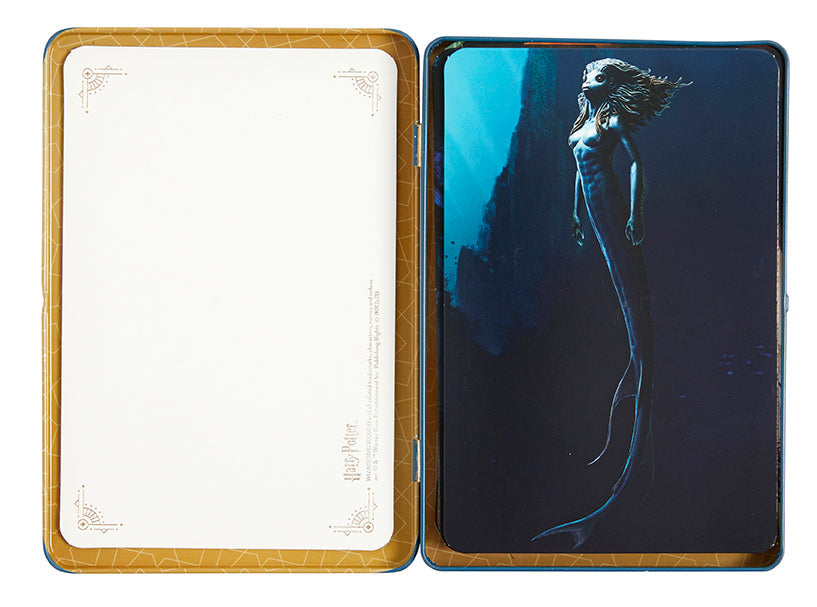 Set of 20 Harry Potter Magical Creatures concept art postcards in a collectible tin, from Insight Editions gift stationery kit.