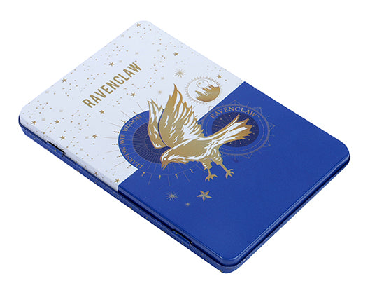Set of 20 Harry Potter Ravenclaw constellation postcards in a collectible tin by Insight Editions, featuring magical wizarding designs.