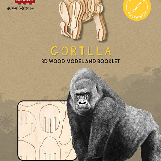 IncrediBuilds Gorilla animal collection kit by Insight Editions, featuring a gift stationery set with a detailed gorilla figure.