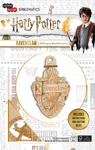 IncrediBuilds Harry Potter Ravenclaw Emblematics kit featuring stationery and craft materials for Ravenclaw house fans.