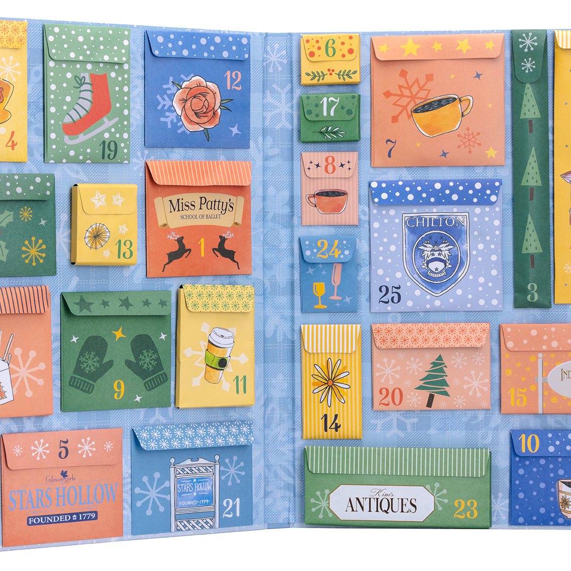 Hardbound Gilmore Girls: The Official Advent Calendar kit by Insight Editions featuring themed pages and festive design.