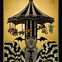 Beetlejuice Tarot Deck and Guide kit with softbound guidebook, featuring spooky, themed tarot cards from Insight Editions.