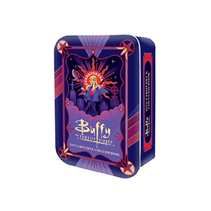 Buffy the Vampire Slayer Tiny Tarot Deck and Guidebook kit by Insight Editions, featuring softbound booklet and miniature tarot cards.