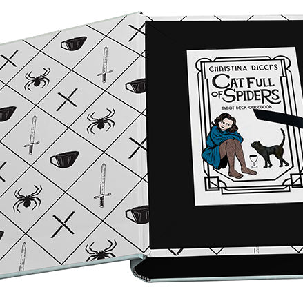 Insight Editions Christina Ricci's Cat Full of Spiders Tarot Deck and softbound guidebook, featuring dark, artistic tarot card designs.