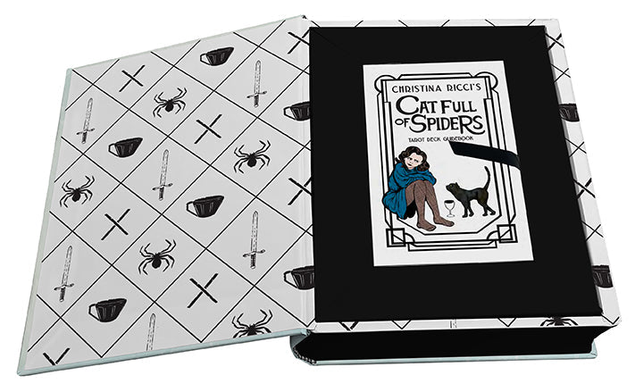Insight Editions Christina Ricci's Cat Full of Spiders Tarot Deck and softbound guidebook, featuring dark, artistic tarot card designs.