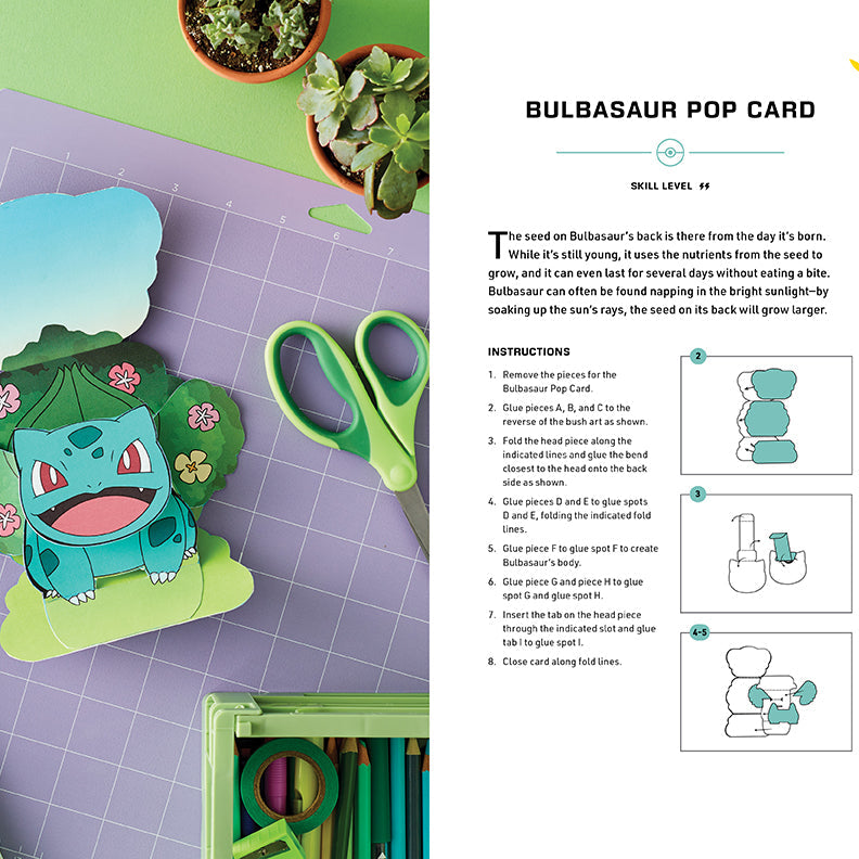 Softcover book titled Amazing Pokemon Paper Crafts by Insight Editions featuring colorful paper craft illustrations.