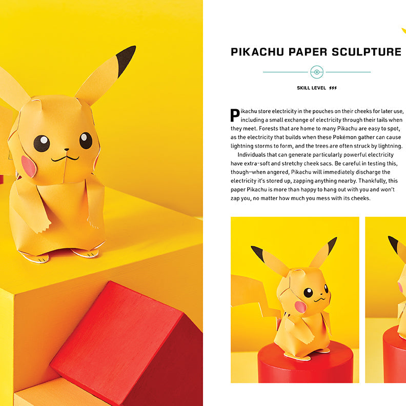 Softcover Amazing Pokemon Paper Crafts book by Insight Editions featuring colorful paper craft designs and Pokémon illustrations.