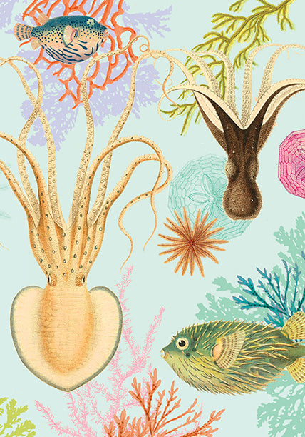 Set of 3 softcover Insight Editions Art of Nature Under the Sea sewn notebooks with ocean-themed covers.