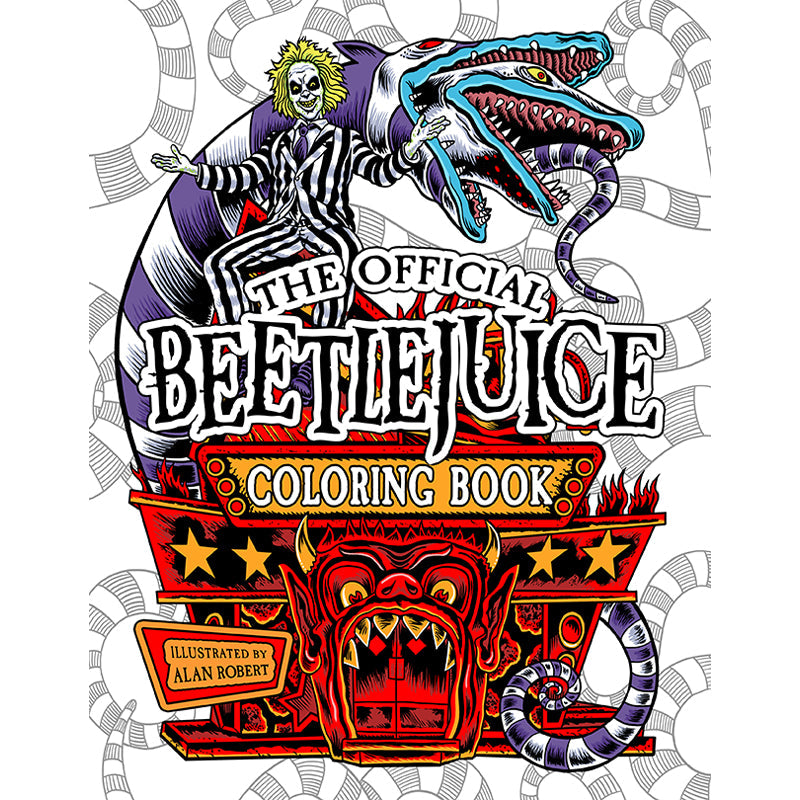 Softcover Beetlejuice coloring book by Insight Editions featuring spooky illustrations from the official Beetlejuice series.
