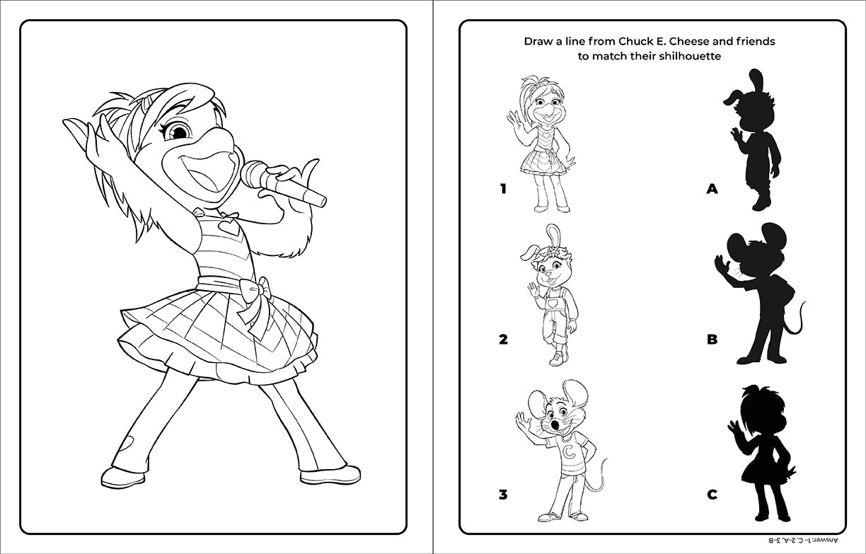 Softcover Chuck E. Cheese & Friends coloring and activity book by Insight Editions featuring colorful cartoon characters.