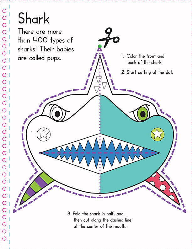 Softcover book "Color, Cut, and Fold: Ocean Animals" by Insight Editions with colorful ocean animal illustrations.