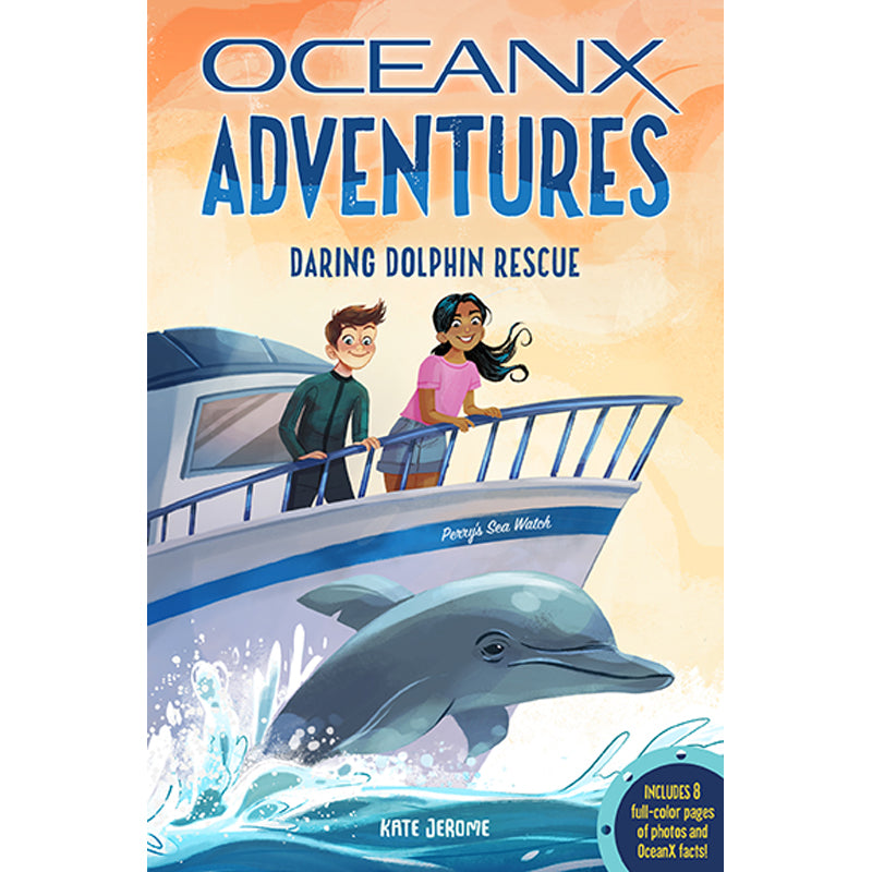 Softcover book titled Daring Dolphin Rescue by Insight Editions featuring a playful dolphin illustration on the cover