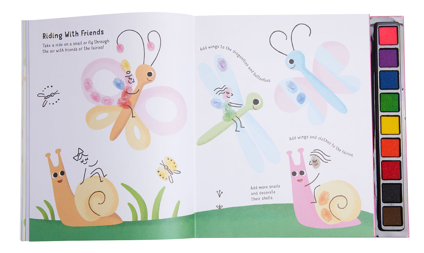 Softcover fingerprint fairy book by Insight Editions featuring whimsical fairy illustrations on the cover.