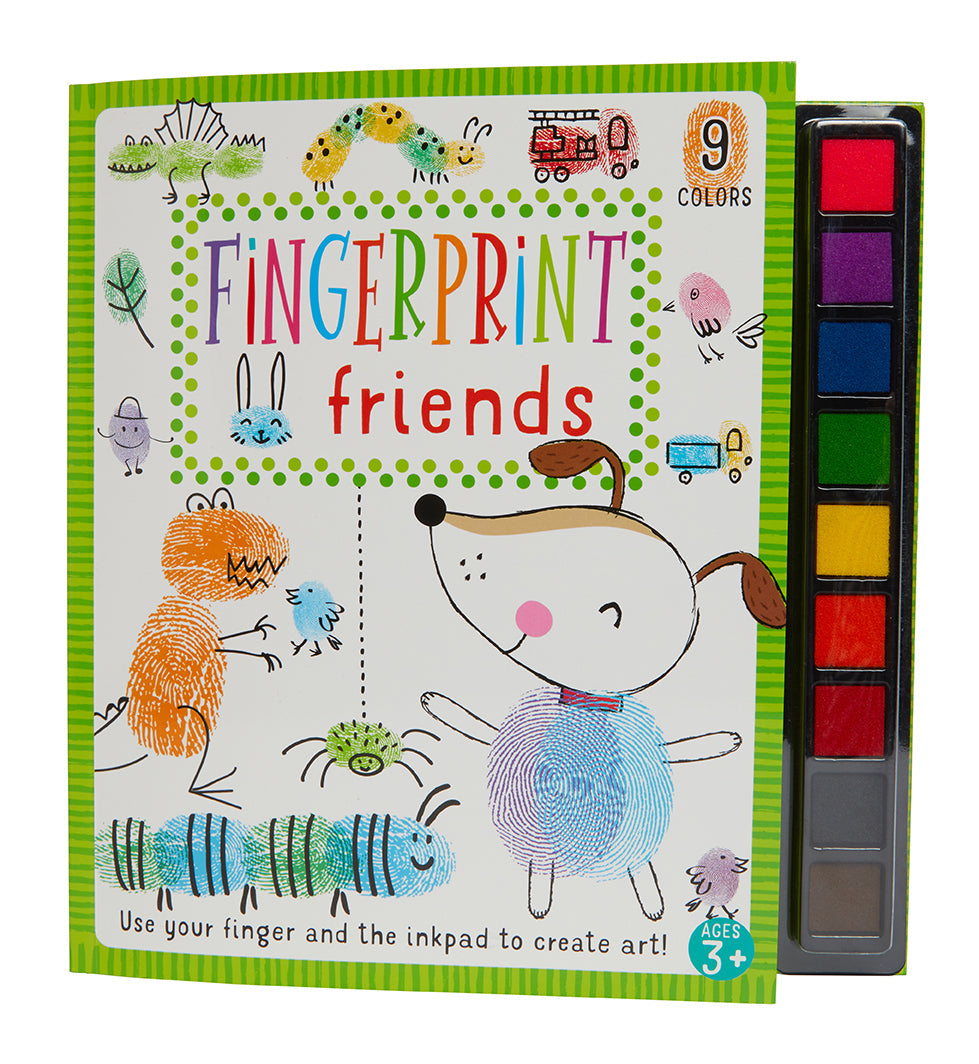 Softcover Fingerprint Friends book by Insight Editions featuring colorful fingerprint animal illustrations.