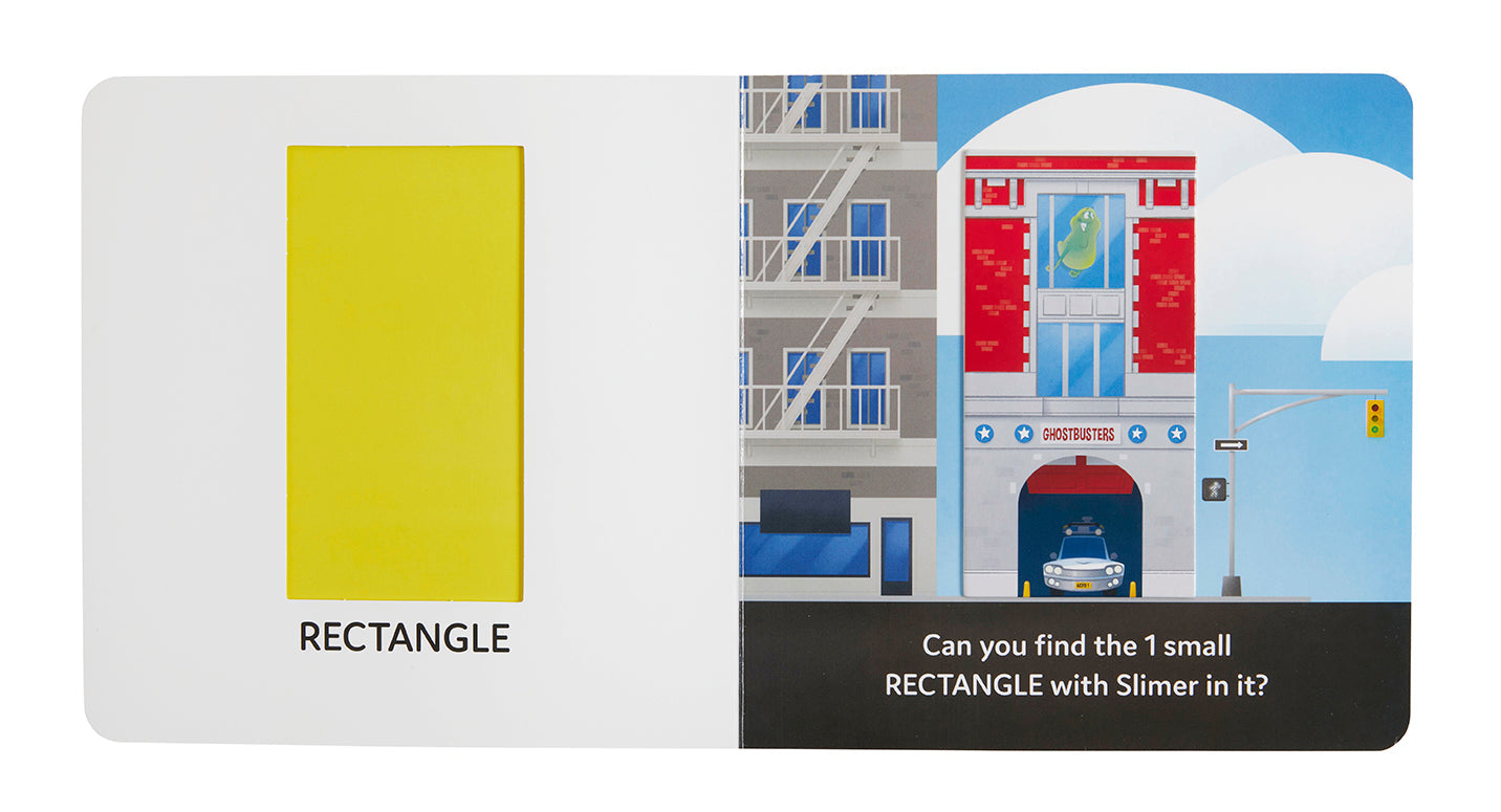 Softcover Ghostbusters Book of Shapes by Insight Editions featuring colorful shape illustrations and ghost-themed design.